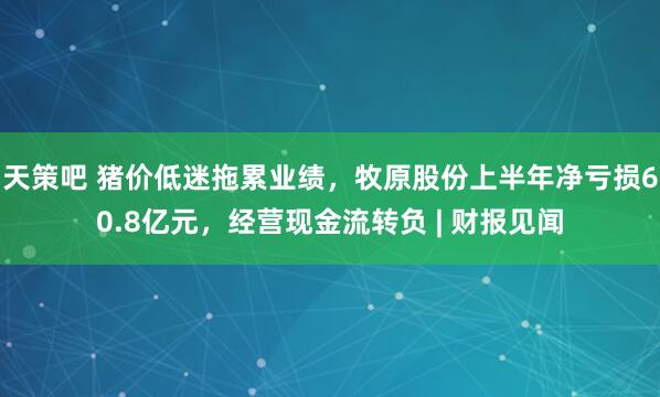 天策吧 猪价低迷拖累业绩，牧原股份上半年净亏损60.8亿元，经营现金流转负 | 财报见闻
